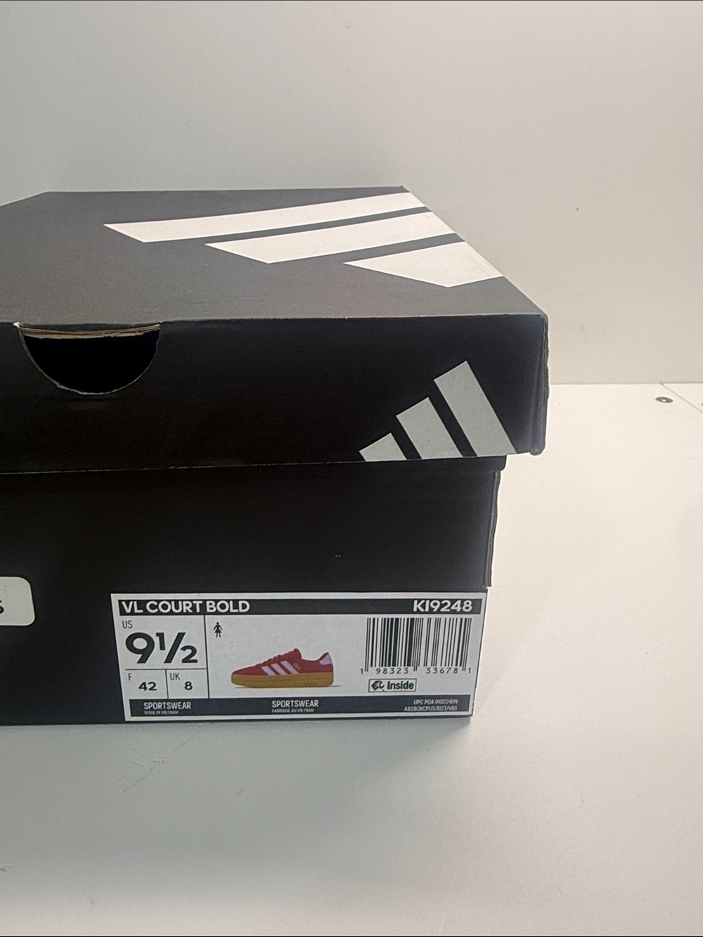 adidas Woman’s Red Suede Platform Sneakers with Pink Stripes. Size 9.5 - Picture 8 of 9